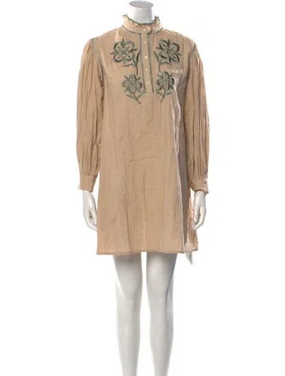 Pre-owned Antik Batik Mock Neck Mini Dress W/ Tags In Neutral