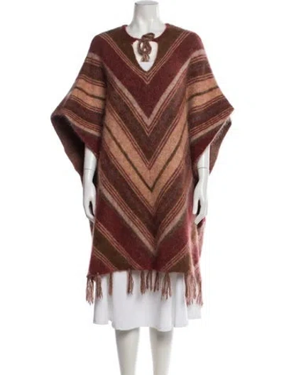 Pre-owned Antik Batik Mohair Striped Coat In Brown