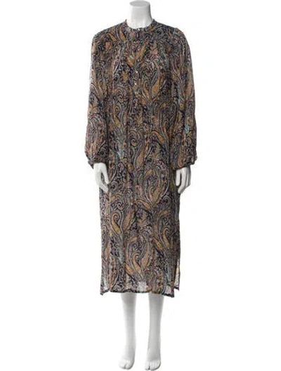Pre-owned Antik Batik Paisley Print Long Dress In Blue