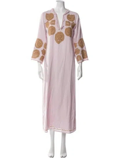 Pre-owned Antik Batik Paisley Print Long Dress In Pink