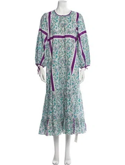 Pre-owned Antik Batik Paisley Print Long Dress In Purple