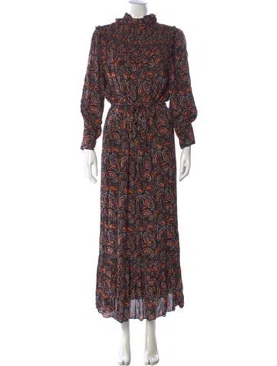 Pre-owned Antik Batik Paisley Print Long Dress In Red