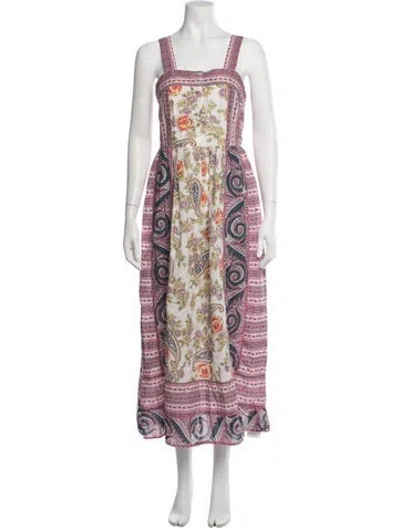 Pre-owned Antik Batik Paisley Print Midi Length Dress In Multicolor
