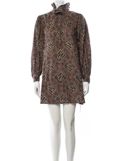 Pre-owned Antik Batik Paisley Print Mini Dress In Neutral