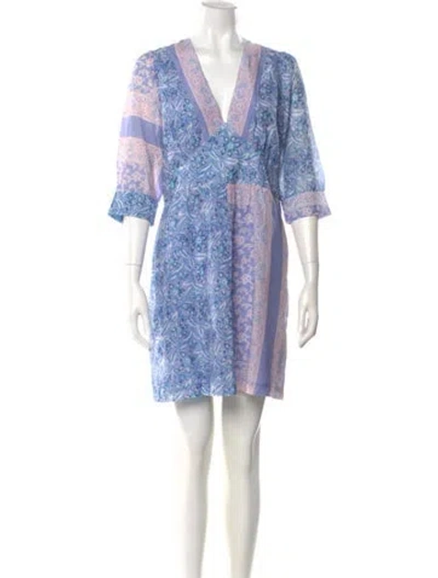 Pre-owned Antik Batik Paisley Print Mini Dress In Purple