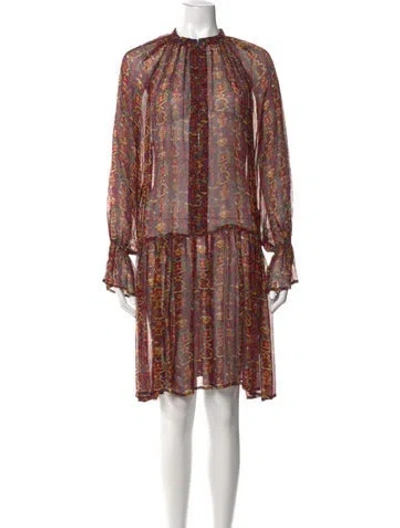 Pre-owned Antik Batik Paisley Print Mini Dress In Red