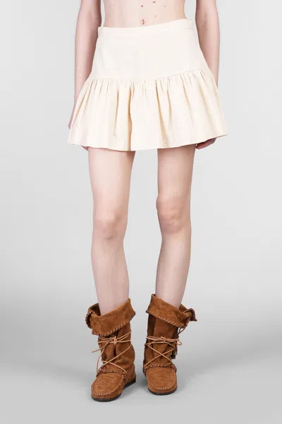 Antik Batik Pam Skirt In Beige Cotton