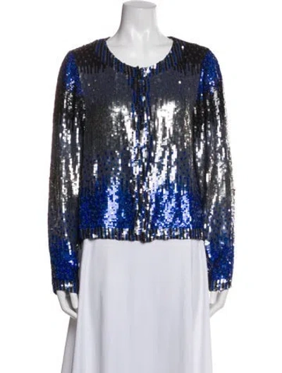 Pre-owned Antik Batik Patterned Evening Jacket W/ Tags In Blue