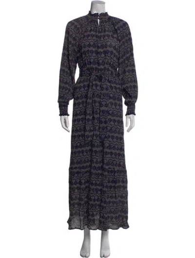 Pre-owned Antik Batik Patterned Long Dress In Blue
