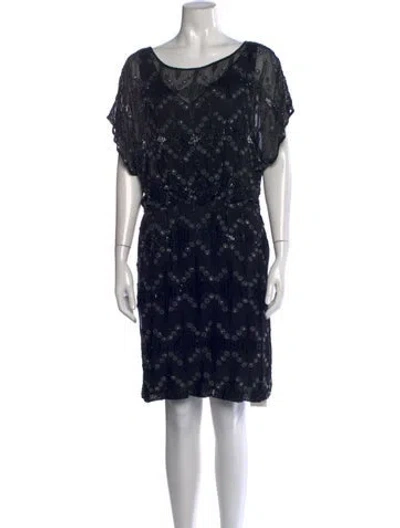 Pre-owned Antik Batik Patterned Mini Dress In Black