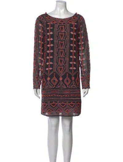 Pre-owned Antik Batik Patterned Mini Dress In Black