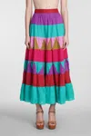 Antik Batik Patchwork Cotton Skirt In Multicolor