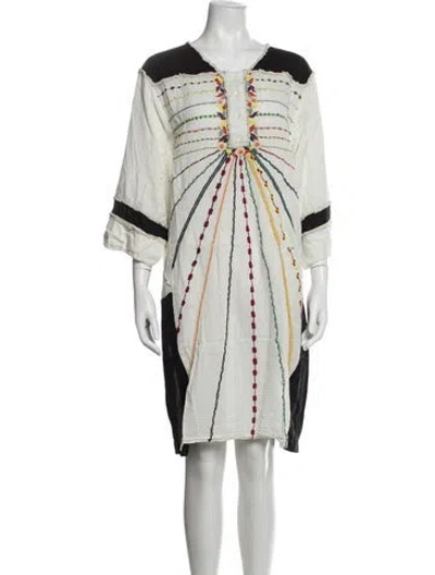 Pre-owned Antik Batik Printed Knee-length Dress In Black/neutrals