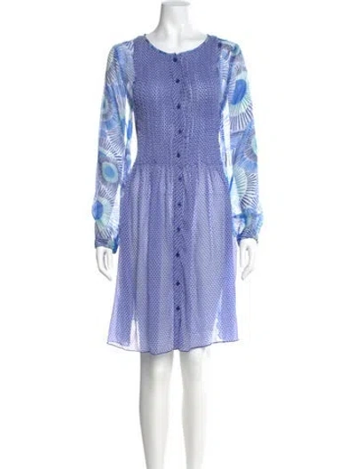 Pre-owned Antik Batik Printed Knee-length Dress In Blue