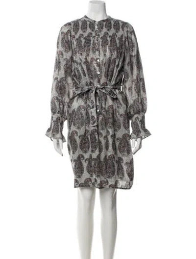 Pre-owned Antik Batik Printed Knee-length Dress In Gray