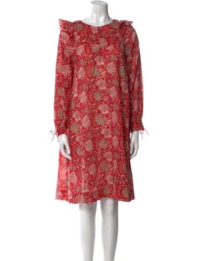 Pre-owned Antik Batik Printed Knee-length Dress W/ Tags In Red