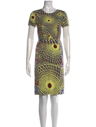 Pre-owned Antik Batik Printed Knee-length Dress In Yellow