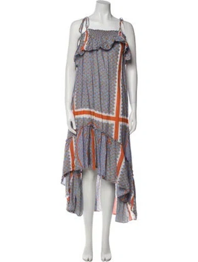 Pre-owned Antik Batik Printed Long Dress In Blue