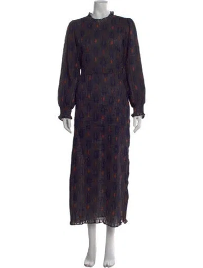 Pre-owned Antik Batik Printed Long Dress In Blue