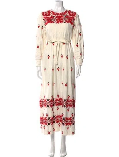 Pre-owned Antik Batik Printed Long Dress In Neutral