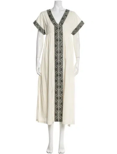 Pre-owned Antik Batik Printed Long Dress In Neutral