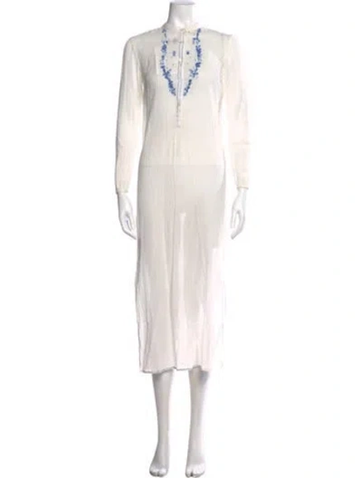 Pre-owned Antik Batik Printed Long Dress W/ Tags In White
