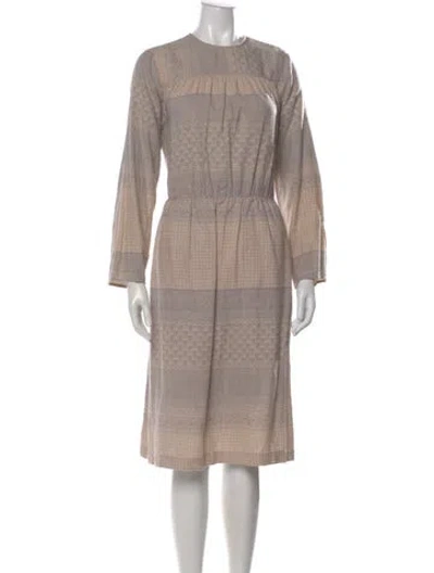 Pre-owned Antik Batik Printed Midi Length Dress In Neutral
