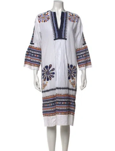 Pre-owned Antik Batik Printed Midi Length Dress W/ Tags In Multi