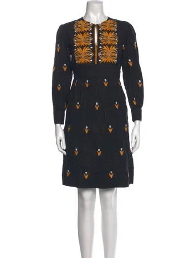 Pre-owned Antik Batik Printed Mini Dress In Black