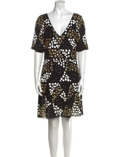 Pre-owned Antik Batik Printed Mini Dress In Black
