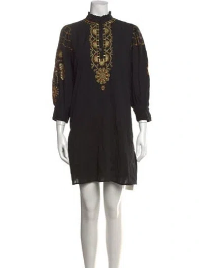 Pre-owned Antik Batik Printed Mini Dress In Black