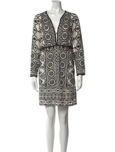 Pre-owned Antik Batik Printed Mini Dress In Neutral