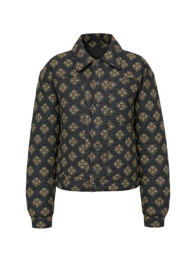 Antik Batik Quilted Floral Jacket In Black