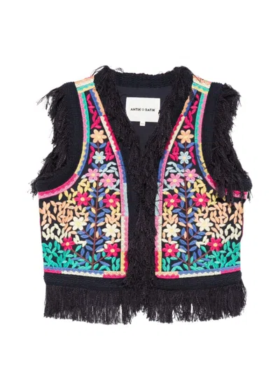 Antik Batik Rainbow Vest In Black