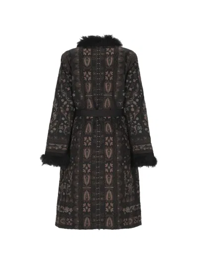 Antik Batik Sando Faux-fur-trim Single-breasted Coat In Black