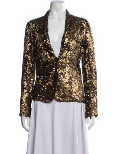 Pre-owned Antik Batik Sequin Patterned Evening Jacket In Brown