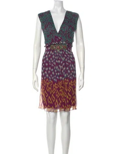 Pre-owned Antik Batik Silk Knee-length Dress In Green
