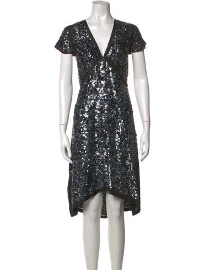Pre-owned Antik Batik Silk Midi Length Dress In Black