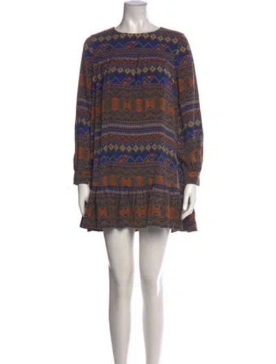 Pre-owned Antik Batik Silk Mini Dress In Blue