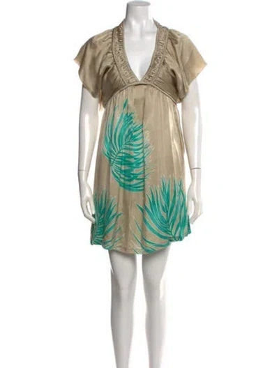 Pre-owned Antik Batik Silk Mini Dress In Multicolor