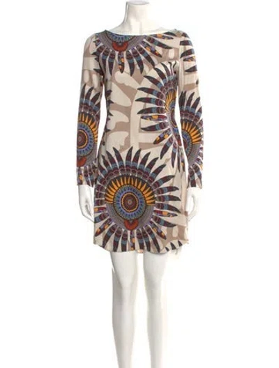 Pre-owned Antik Batik Silk Mini Dress In Neutral