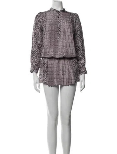 Pre-owned Antik Batik Silk Mini Dress In Purple