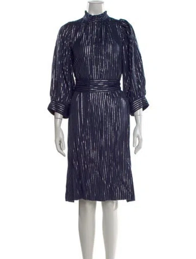 Pre-owned Antik Batik Striped Knee-length Dress W/ Tags In Blue