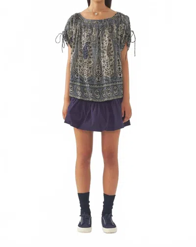 Antik Batik Taya Boatneck Top In Grey In Multi