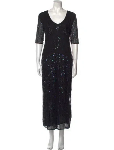 Pre-owned Antik Batik V-neck Long Dress In Multi