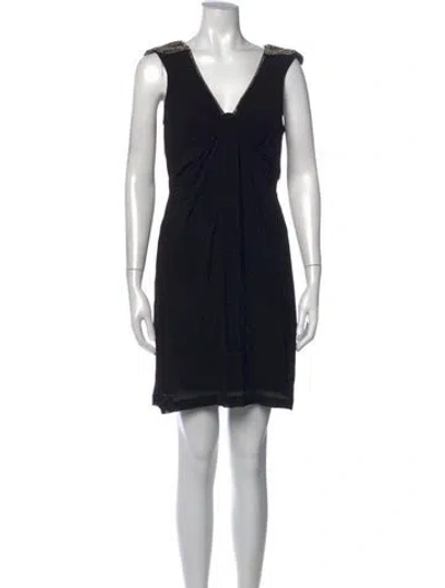 Pre-owned Antik Batik V-neck Mini Dress In Black