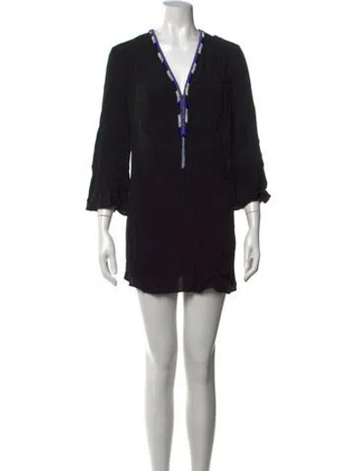 Pre-owned Antik Batik V-neck Mini Dress In Black