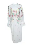 Antik Batik White Maxi Dress With Embroidery In White