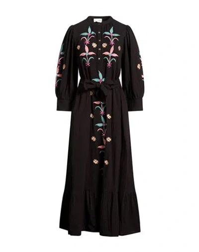Antik Batik Woman Maxi Dress Black Size 10 Cotton In Animal Print