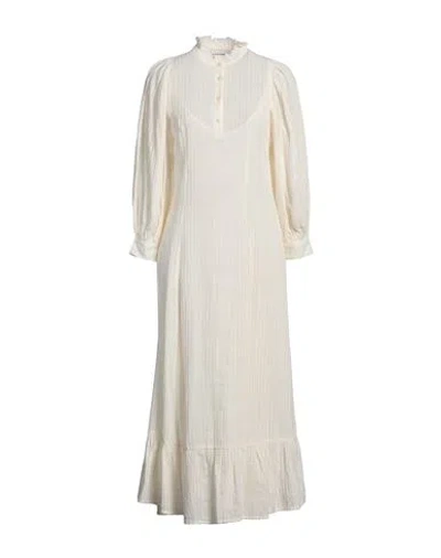 Antik Batik Woman Maxi Dress Ivory Size 8 Cotton In White